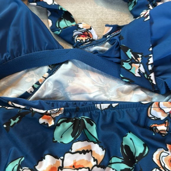 ModCloth Reese Blue Floral One Piece Swimsuit S - Picture 9 of 10